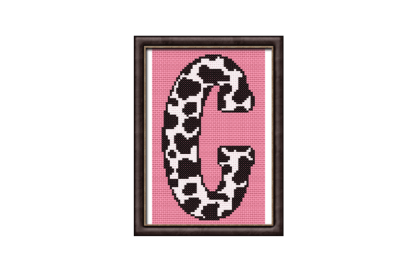 Cow Print C Monogram Cross Stitch: A Personalized Gift Designer’s Take