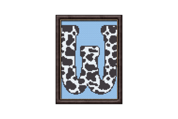 Cow Print W Monogram Cross Stitch: A Versatile Design for Etsy Sellers