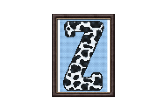 Cow Print Z Monogram Cross Stitch: A Seasonal Embroidery Gem