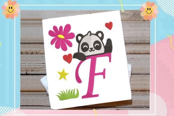 Cute Panda Monogram F Letter: A Playful Branding Touch for Small Businesses