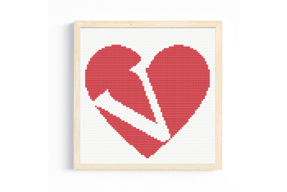 V Monogram in Heart Cross Stitch Pattern Review