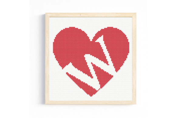 W Monogram in Heart Cross Stitch Pattern Review for Business Embroidery