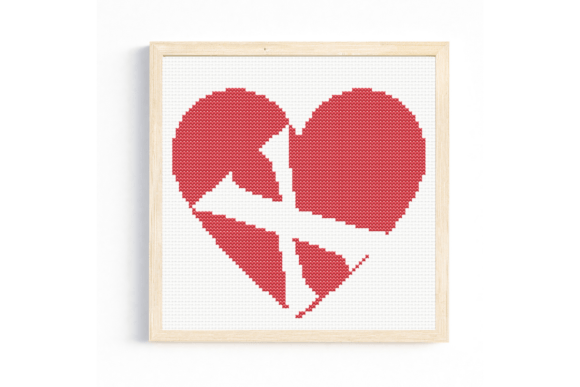 X Monogram in Heart Cross Stitch Pattern Review